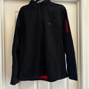 The North Face Men's Black and Red Performance 1/4 Zip Jacket